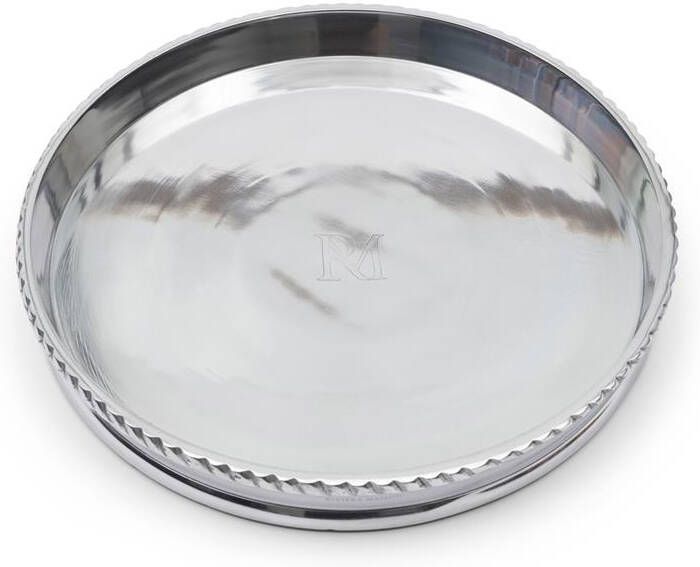 Rivièra Maison Riviera Maison dienblad rond Zilver RM Twisted Monogram Aluminium