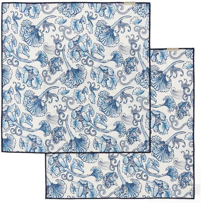 Rivièra Maison Riviera Maison Textielen servetten Blauw Wit Floral Island servet