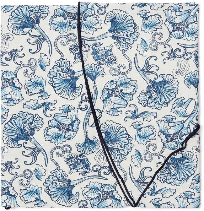 Rivièra Maison Riviera Maison Tafelkleed Blauw Wit Floral Island Rond kleed tafel