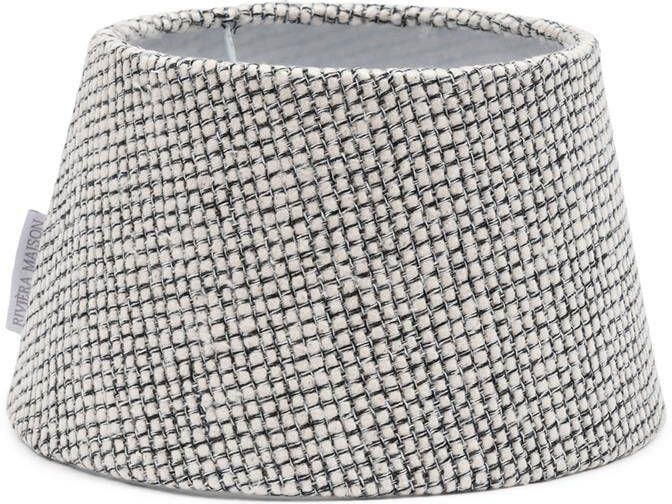 Rivièra Maison Riviera Maison Lampenkap Zwart|Wit Lanier Zijde|IJzer (ØxH) 20x12