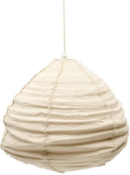 Rivièra Maison Riviera Maison Hanglamp rond Beige Lucera Lamp Katoen Linnen Riet