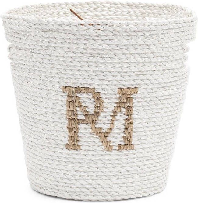 Rivièra Maison Riviera Maison Opbergmand Wit RM Monogram Riet (ØxH) 27x25