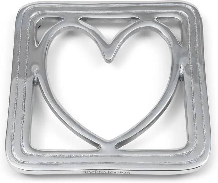 Rivièra Maison Riviera Maison Pannenonderzetter Zilver Lovely Heart Aluminium
