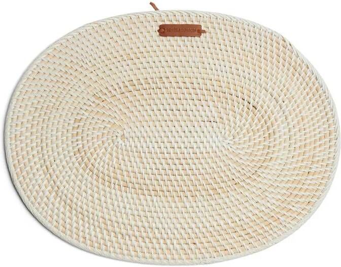 Rivièra Maison Riviera Maison placemat ovaal onderlegger Crystal Bay Wit| Beige