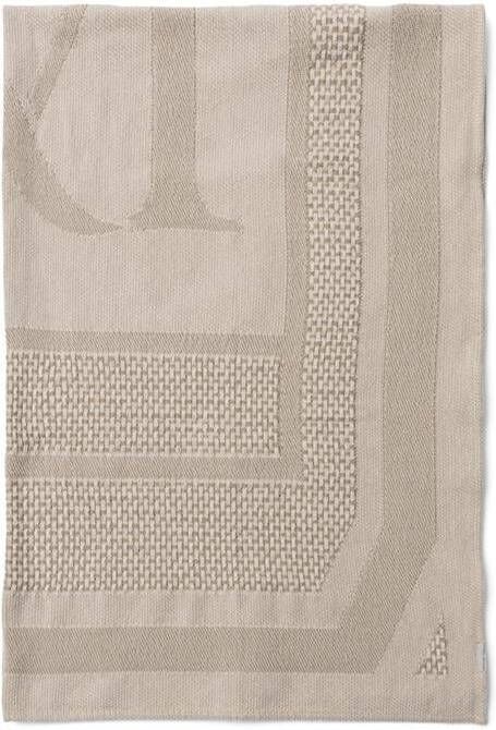 Rivièra Maison Riviera Maison Plaid Beige|Wit Monogram Jacquard Katoen