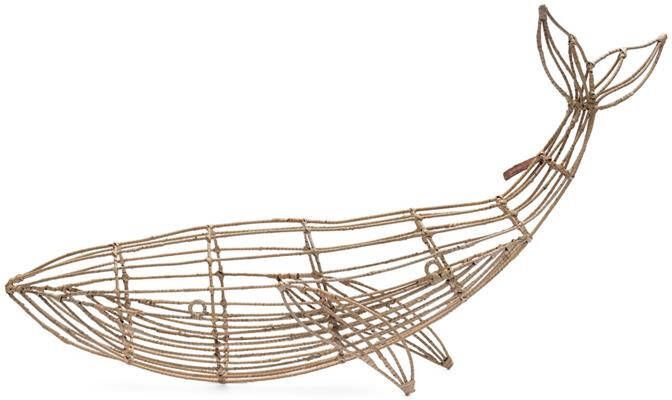 Rivièra Maison Riviera Maison rieten Walvis statue Naturel 100 cm breed Whale rotan