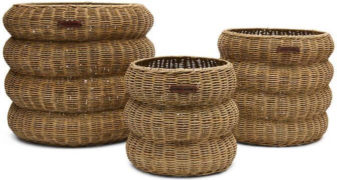 Rivièra Maison Mand Rustic Rattan Mennagio Rattan Pitriet Set van 3 stuks Naturel