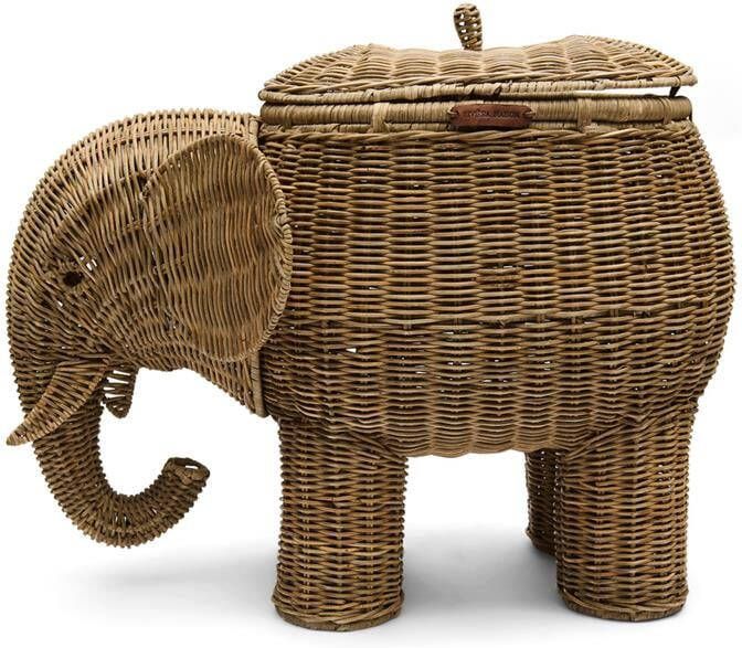 Rivièra Maison Riviera Maison Mandje Bruin Elephant Opbergmand met deksel Rattan