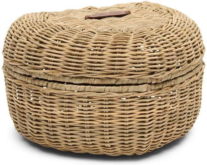 Rivièra Maison Riviera Maison Opbergmand Bruin Heart Mandje met deksel   Rattan