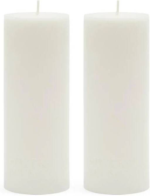 Riviera Maison Kaarsen set Stompkaarsen Pillar Candle ECO off-white 7x18 Wit Set van 2 stuks