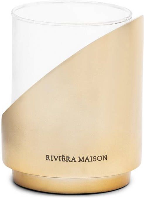 Rivièra Maison Riviera Maison theelichthouder Beige|Goud Gaia Aluminium Glas