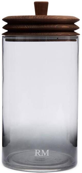 Riviera Maison RM Harmonica Storage Jar L Glas Dennenhout Transparant 15.0x15.0x31.5 cm