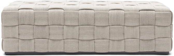 Riviera Maison Poef Hocker Room 48 Voetenbankje 160x60 cm Mouliné Linnen Naturel