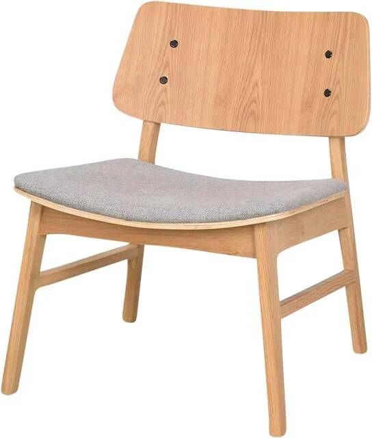 Rowico Home Nagano houten fauteuil naturel met grijs zitkussen