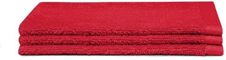 Seahorse Pure Washandjes 16x21 cm Set van 3 Red