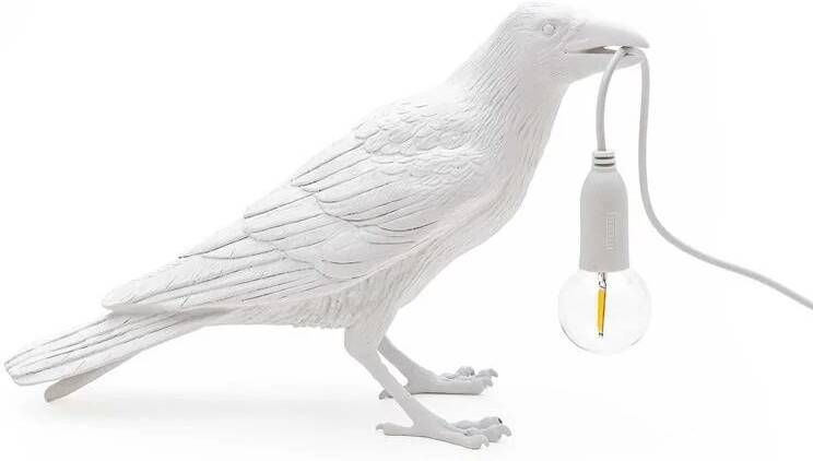Seletti Bird Waiting tafellamp buiten wit