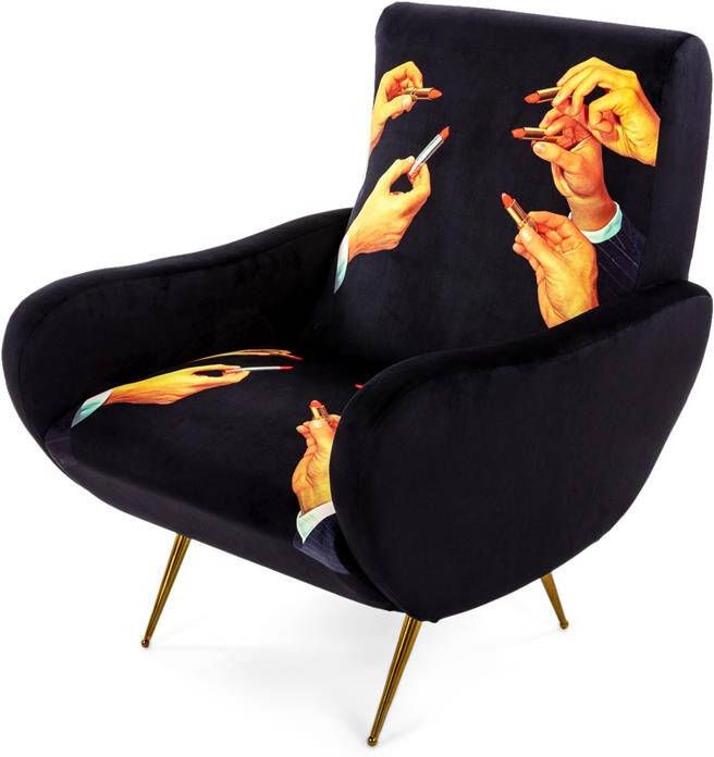 Seletti Toiletpaper Lounge Fauteuil Black Lipsticks
