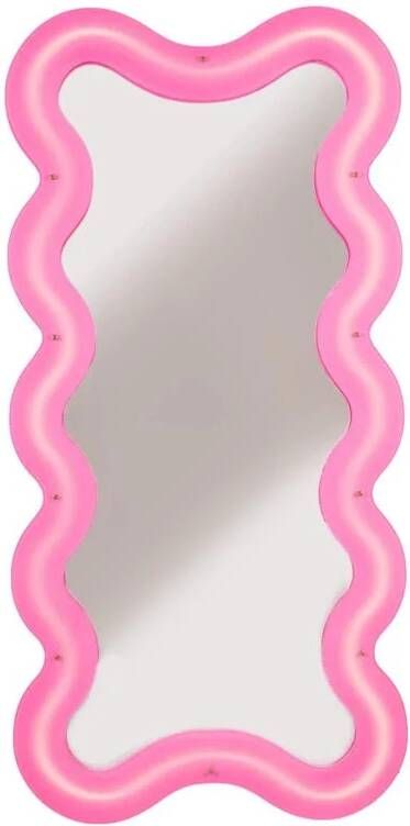 Seletti Supercurve Tall spiegel met verlichting large 185x90 roze