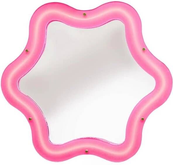 Seletti Supercurve Tiny Flower spiegel met verlichting 86x78 roze