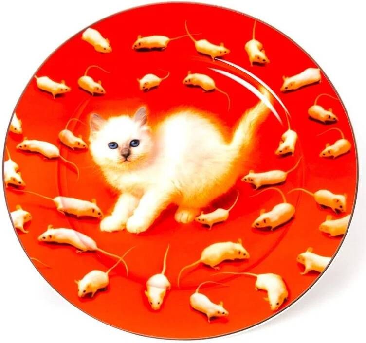 Seletti Toiletpaper dinerbord Ø27 porselein kitten