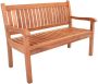 EazyLife Lesliliving Tuinbank Teak 2-persoons gebogen rug 130cm Bruin - Thumbnail 2