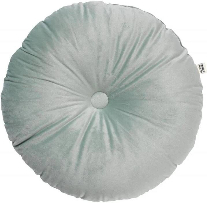 Dutch Decor OLLY Sierkussen rond velvet Ø40 cm Jadeite lichtgroen