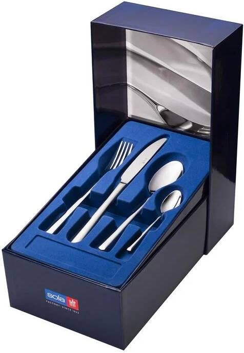 Sola Bestek Set Luxor 100 Delig Bestekset 12 Persoons Modern Vaatwasserbestendig Zilverwit Premium Edelstaal 18 10 RVS Zilver - Foto 2