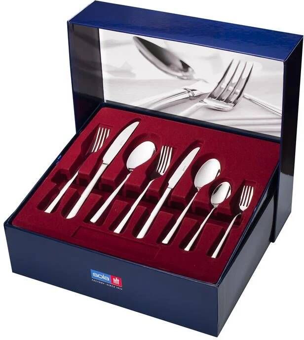Sola Bestek Set Luxor 70 Delig Bestekset 8 Persoons Modern Vaatwasserbestendig Zilverwit Premium Edelstaal 18 10 RVS Zilver - Foto 2