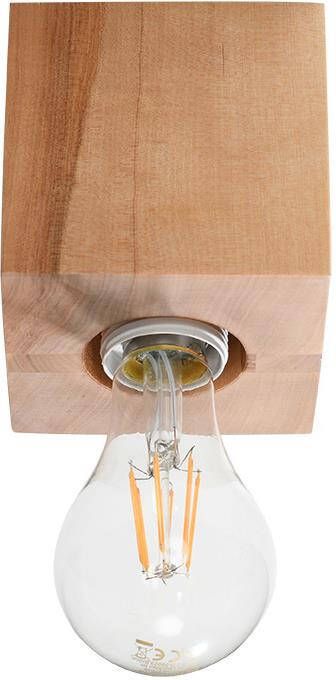 Sollux Lighting Abel C Wood Hout Plafondlamp E27