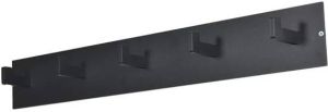 Spinder Design Leatherline 5 Wandkapstok met 5 haken 70x7x10 cm Zwart