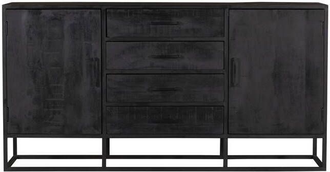 Starfurn Dressoir Denver Black 165 cm | Mangohout en staal