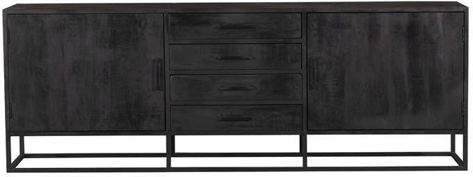 Starfurn Dressoir Denver Black 210 cm | Mangohout en staal