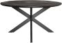 Starfurn Eetkamertafel Daan Eettafel zwart rond houten tafel 120 cm - Thumbnail 2