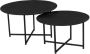 Salontafel Isa ronde salontafels salontafel zwart set van 2 salontafels - Thumbnail 2