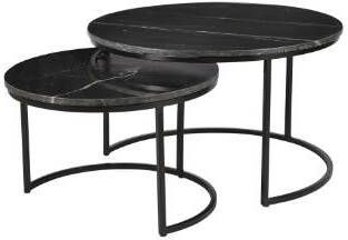 Starfurn Salontafel Nova | Set van 2 | Rond | Zwart marmer