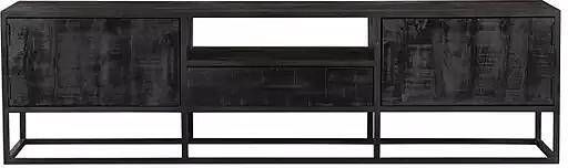 Starfurn Tv meubel Denver Black 180 cm | Mangohout en staal