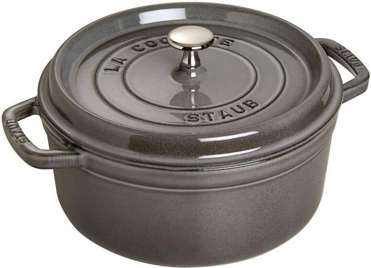 Staub Ronde cocotte 22 cm grafietgrijs