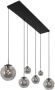 Steinhauer Hanglamp bollique L 120 cm B 25 cm 6 lichts 3499 zwart - Thumbnail 1