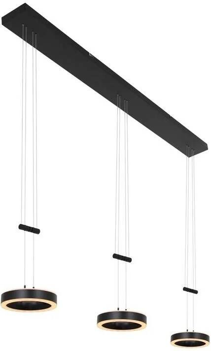 Steinhauer Hanglamp Piola 3 lichts L 120 cm zwart