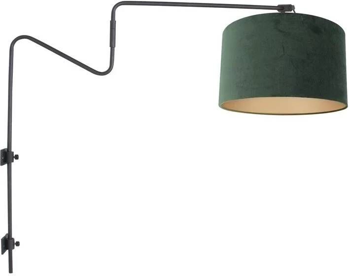 Steinhauer wandlamp Linstrom zwart metaal velours stof Ø 70cm E27 3726ZW