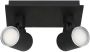 Steinhauer Opbouwspot Points Noirs 2-lichts IP44 Zwart - Thumbnail 1