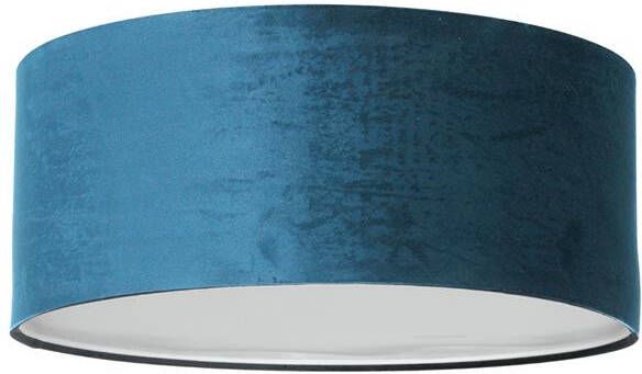 Steinhauer Prestige Chic plafondlamp met velours blauwe kap Ø40 cm dimbaar