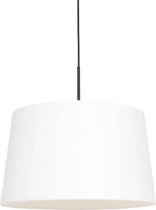 Steinhauer Sparkled Light hanglamp linnen witte kap Ø45 cm verstelbaar in hoogte zwart
