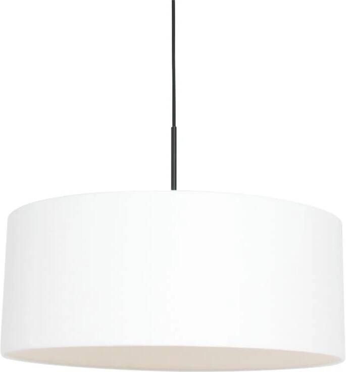Steinhauer Sparkled Light hanglamp linnen witte kap kap Ø50 cm verstelbaar in hoogte zwart