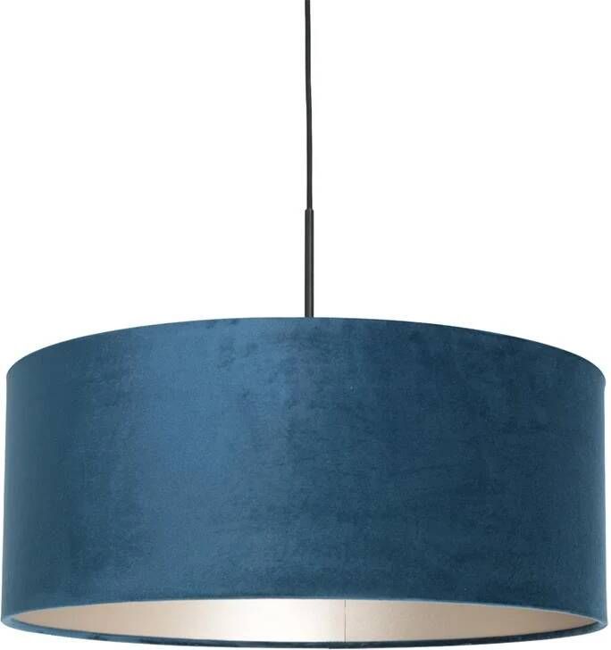 Steinhauer Sparkled Light hanglamp in hoogte verstelbaar 40 tot 220 cm hoog Ø50 cm zwart met blauwe kap