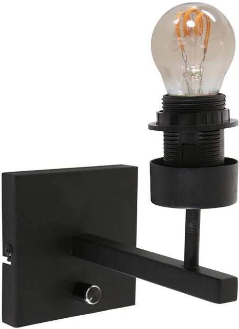 Steinhauer wandlamp Stang zwart metaal losse armatuur E27 3085ZW