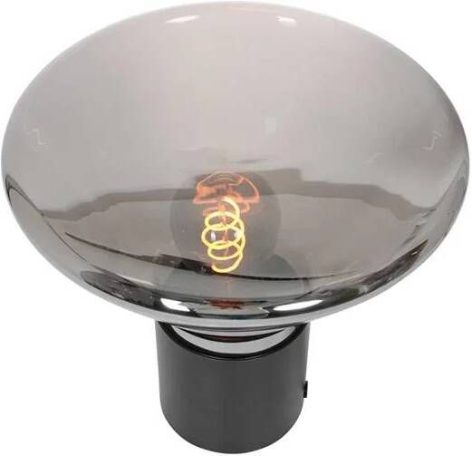 Steinhauer tafellamp Ambiance zwart glas metaal smoke glas Ø 26cm E27 3401ZW
