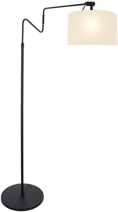 Steinhauer vloerlamp Linstrom zwart linnen metaal Ø 70cm E27 3728ZW