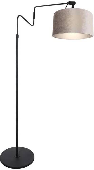Steinhauer vloerlamp Linstrom zwart metaal velours stof Ø 95cm E27 3731ZW