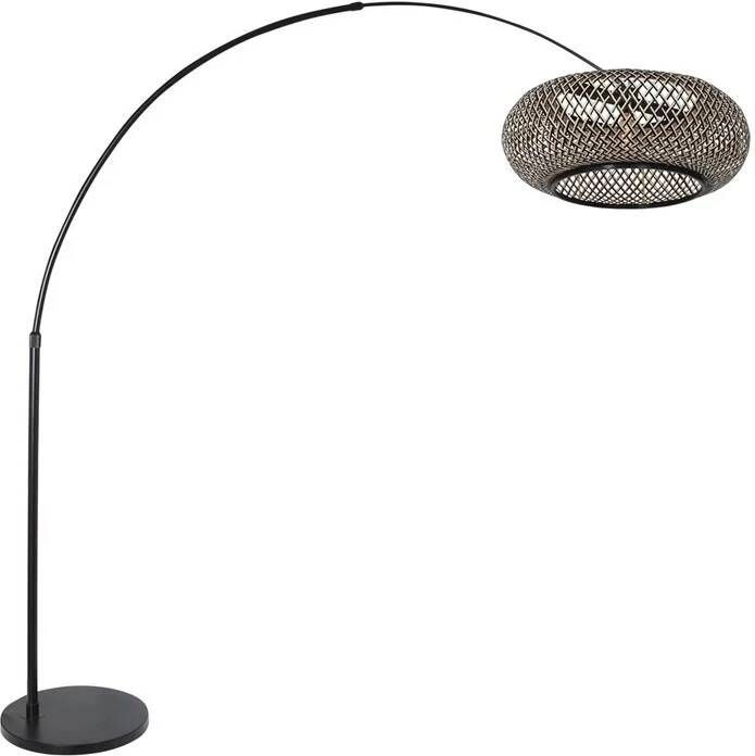 Steinhauer Vloerlamp Sparkled Light 7268ZW+K2001HS Zwart Kap Ø 60cm